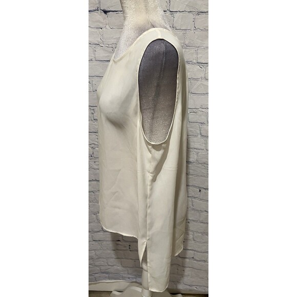 Black Label by Chico's Blouse Womens Cream Sleevless Blouse Size 2/L/12 - Picture 2 of 7